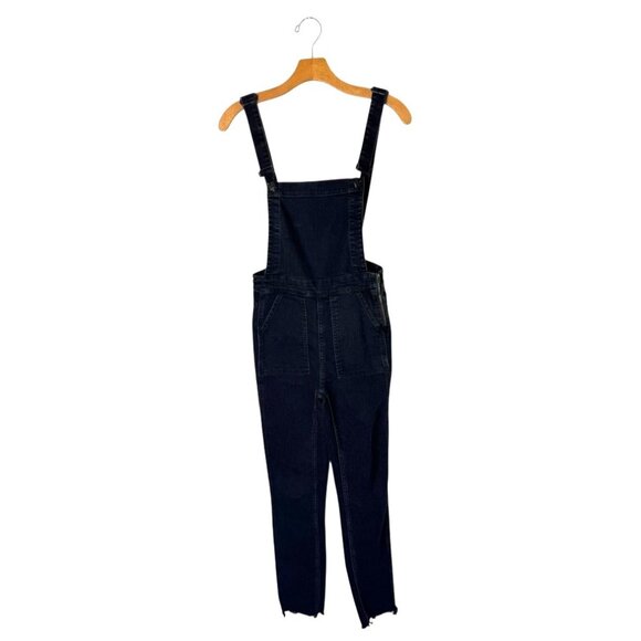Madewell Overalls Women XS Washed Black Luna Denim Skinny Gothic Grunge Outdoor - Picture 2 of 11